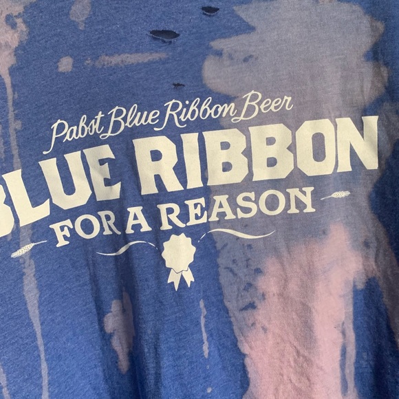 Pabst Blue Ribbon Beer Distressed Crop Top - Picture 3 of 6